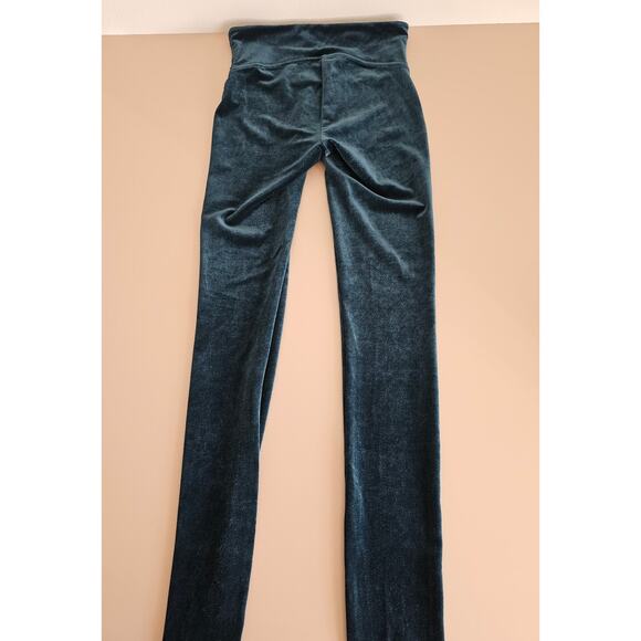 NWT SPANX Women's 2070 Malachite Green High Waist Velvet Velour Leggings Pants S - Picture 6 of 9